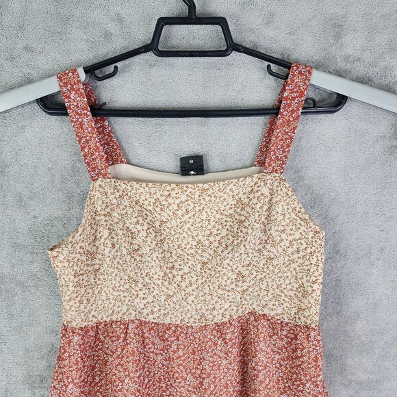 Women's Paper Crane Floral Print Sleeveless Tiered Blouse Top Size XS - Picture 4 of 11